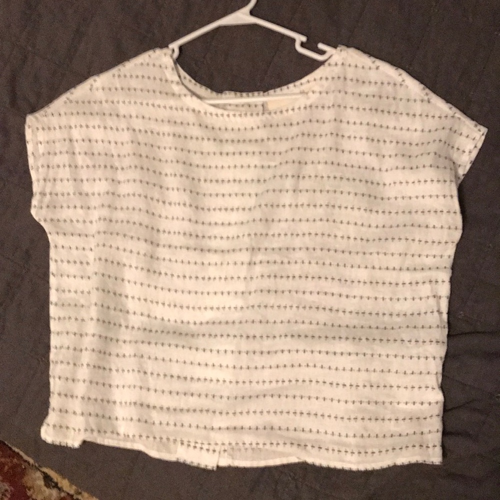 Cynthia Rowley 100% Linen Bee Top